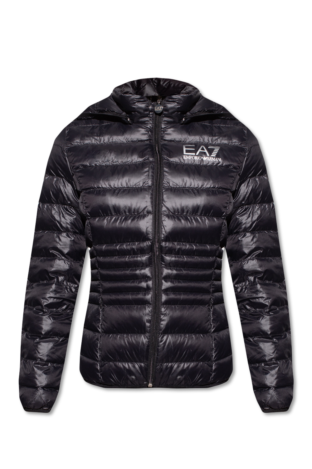 EMPORIO ARMANI Allover Logo Down Jacket EMPORIO ARMANI x Reebok EA7 Lace ZigTech Puffer jacket SchaferandweinerShops Women s Clothing